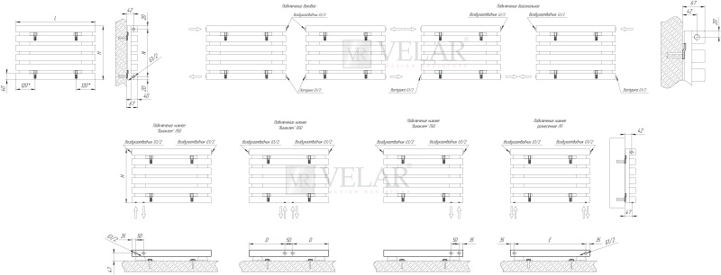 Радиатор VELAR Q40 500 H - 4 ЛП RAL9016