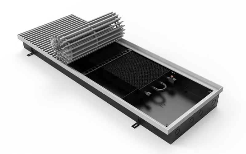 Конвектор Vitron с естественной конвекцией без вентилятора (глубина 90 мм, ширина 360 мм, длина 600 мм) c декоративной L-рамкой и решеткой